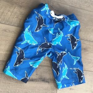 Boys Gymboree 7/8 shark Swim Trunks.